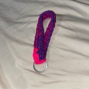 Handcrafted Pink and Purple Keychain Loop